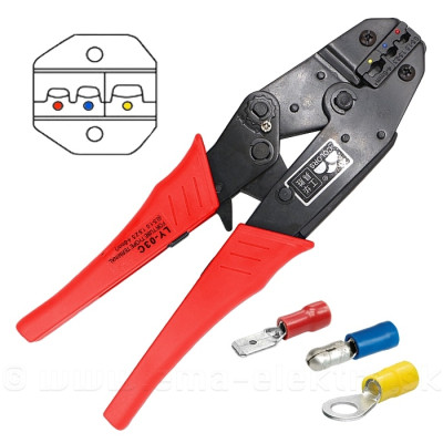 Kliešte lisovacie LY-03C na izol. fastony a očká