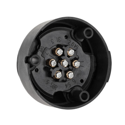 Montážna zásuvka na prív.vozík plastová 7 pinová