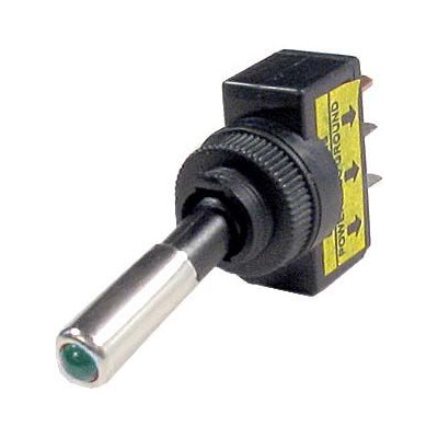 Prepínač páčkový 12V/20A zelený