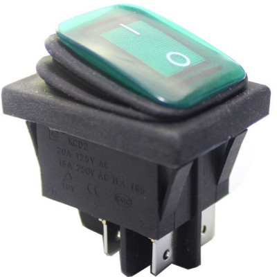 Vypinač kolískový OFF-ON 250V/16A zel. vodo.
