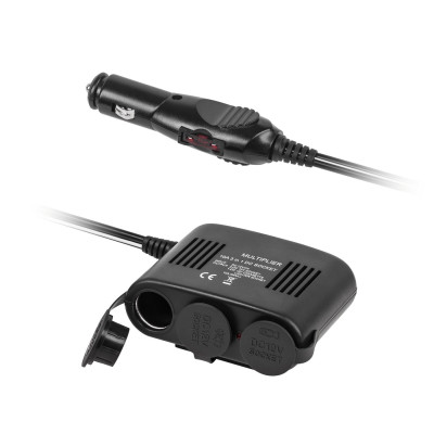 Autokonektor 3xzásuvka+kábel HQ