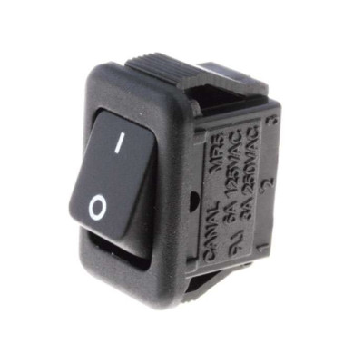 Vypínač kolískový čierny 250V 3A