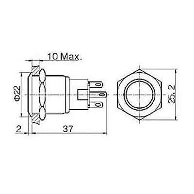 Tlačidlo antivandal LED modré