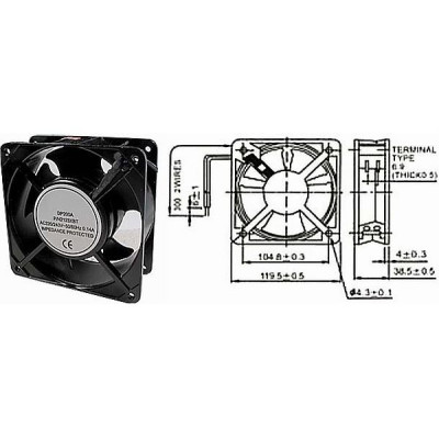 Ventilátor 120x120x38mm 230V 0,14A 2700ot/min.