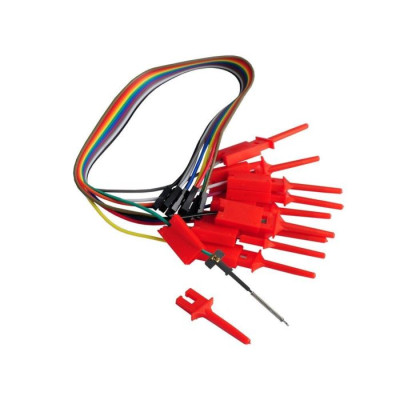 Vodiče s pinami a klipsami-červené 10ks