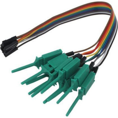 Vodiče s pinami a klipsami-červené 10ks