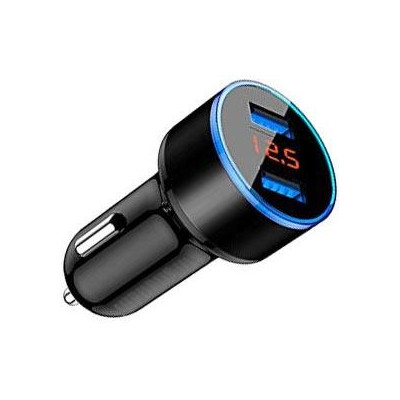 Autoadaptér USB 12V/5V 2.1+1A s voltmetrom