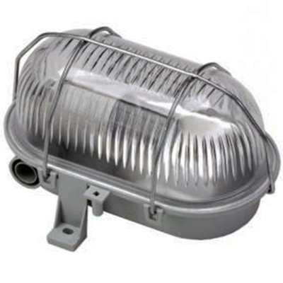 Svietidlo 1xE27 oválne sivé s mriežkou 6909H