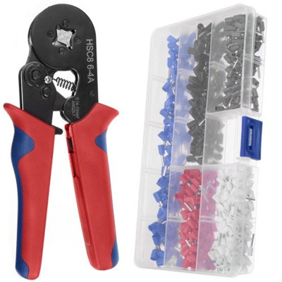 Kliešte lisovacie na dutinky 0,14-10mm HSC8+sada