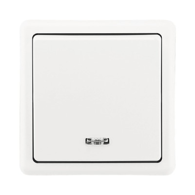 Vypínač č.1+tlejivka ABB CLASSIC biely 3553-21289