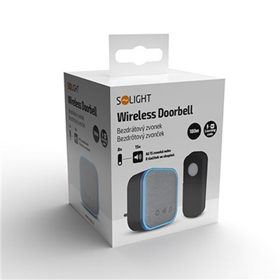 Zvonček bezdrôtový 230V 180m SOLIGHT 1L76B čierny