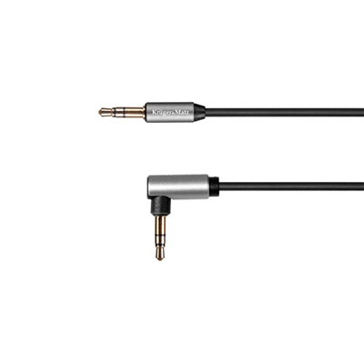 Kábel Jack 3,5mm -Jack 3,5mm uhlový 1m špirala