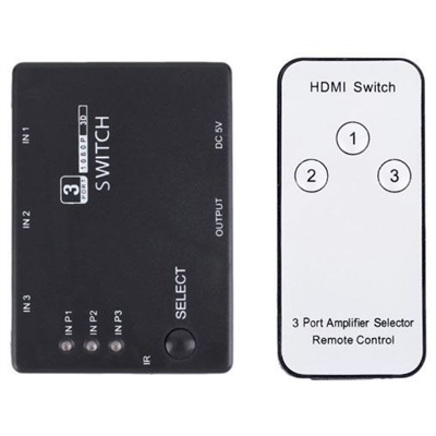Prepínač HDMI 3x HDMI s ovládačom 1080P PS3