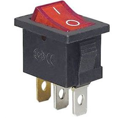 Vypinač kolískový KCD1-2 OFF-ON červený/zelený