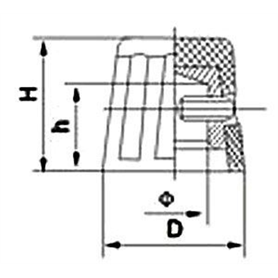 Gombík prístrojový K16-2 19x16mm hriadeľ 6mm