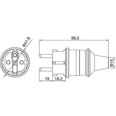 Vidlica 230V SY-33 priamy vývod IP20 16A