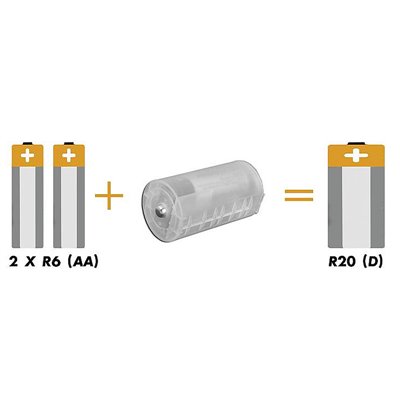 Adapter na baterie z 2xR06 na R20