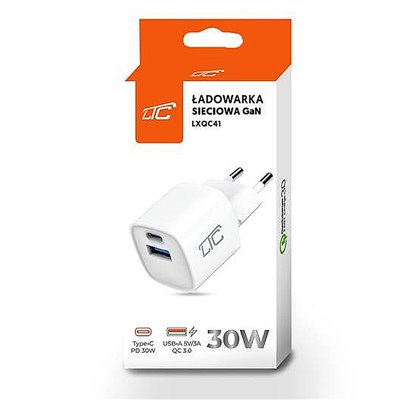 Adapter 2xUSB 230V/5V-20V 3A USBC+USBA LXQC41 30W