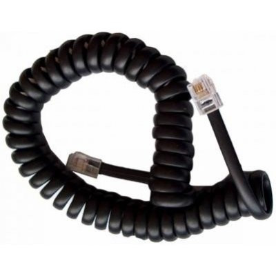 Kábel tel. 6P4C-6P4C 2,1m krútený čierny